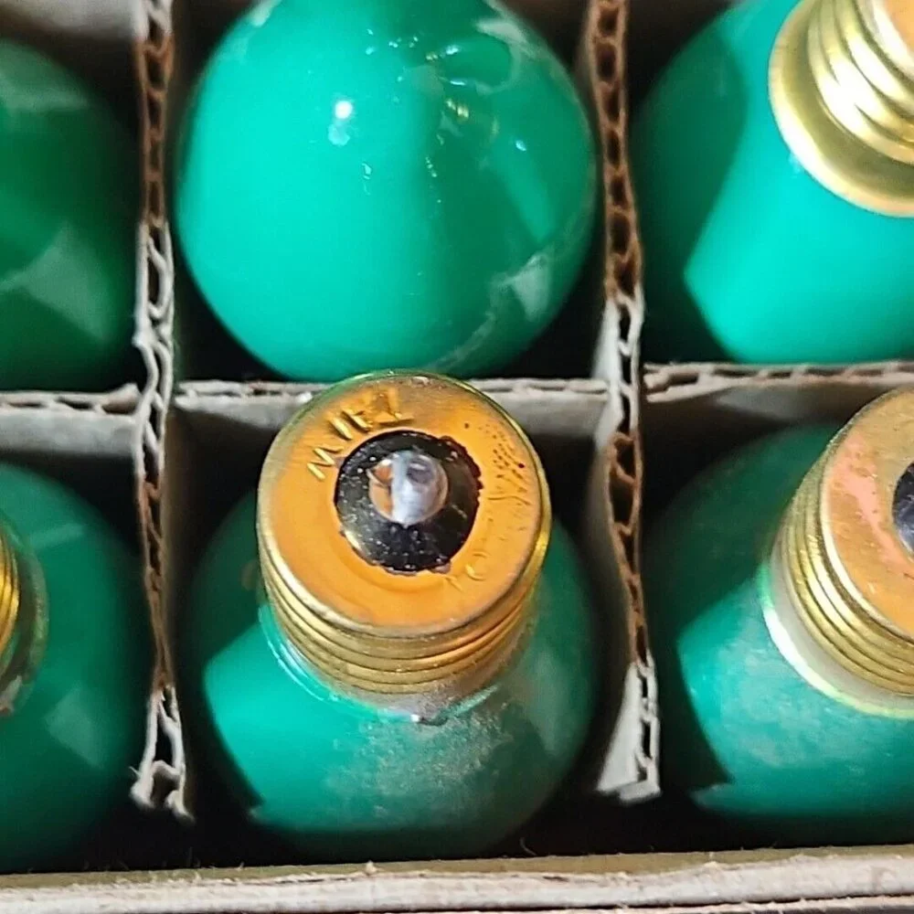 Vintage Christmas Light Lot of 46 C9 Replacement Outdoor String Bulbs Green Blue